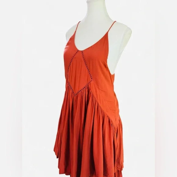 Gianni Bini Rust Flowy Babydoll Dress Size Small - Picture 3 of 9